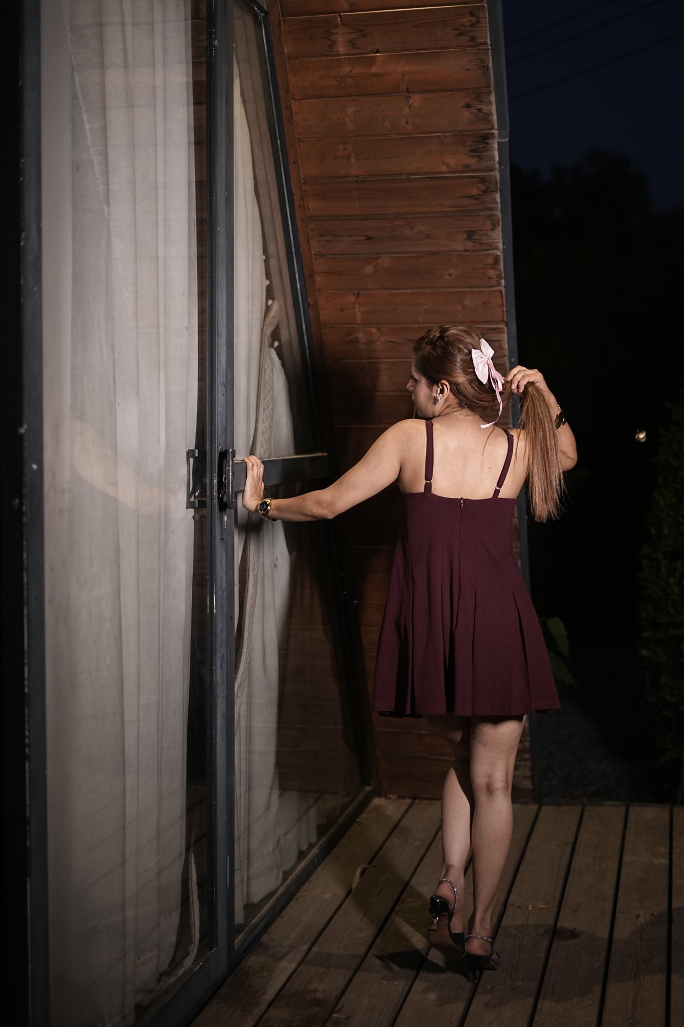 Berry Blaze Fit & Flare Dress – Wine