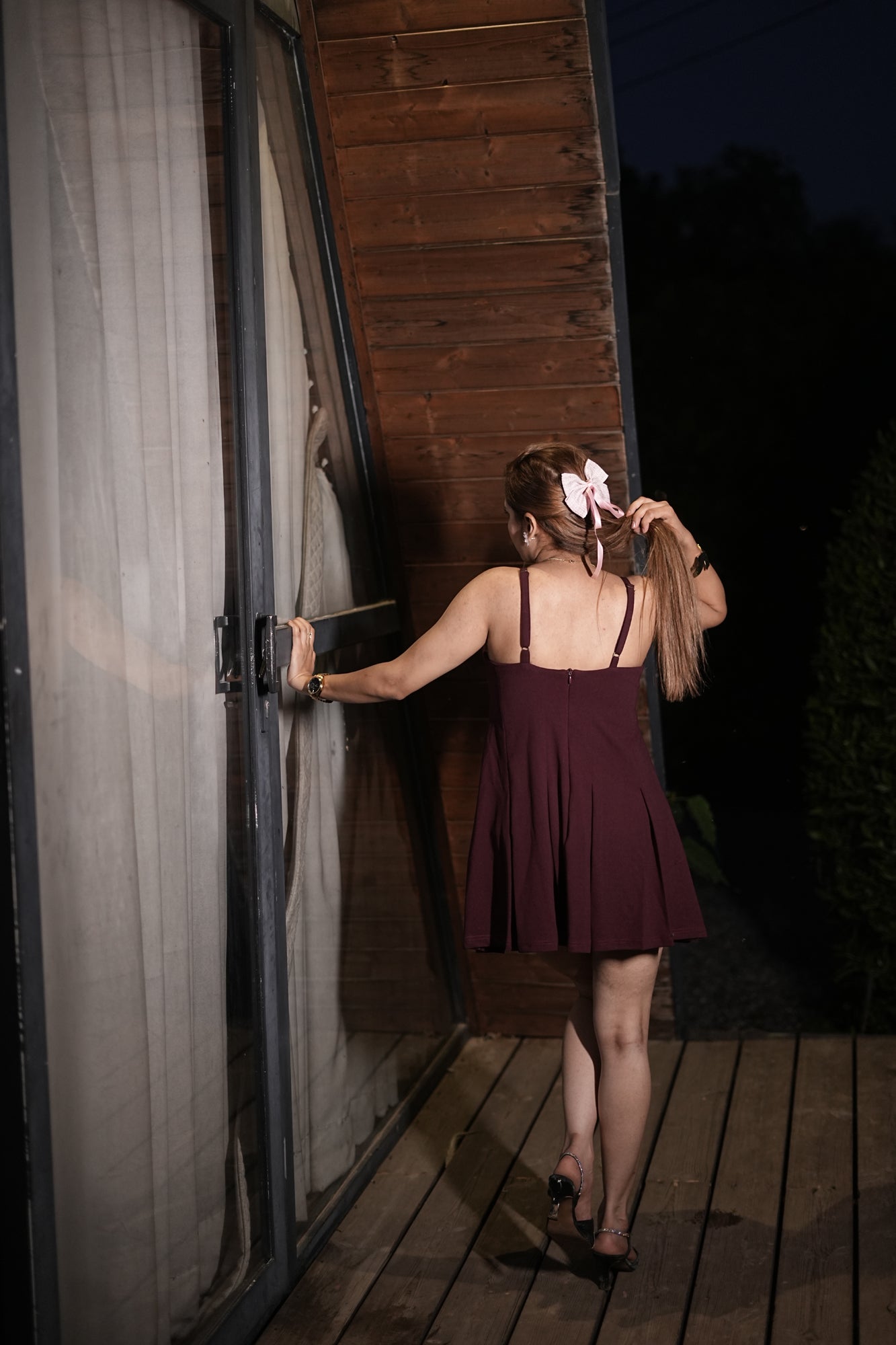 Berry Blaze Fit & Flare Dress – Wine