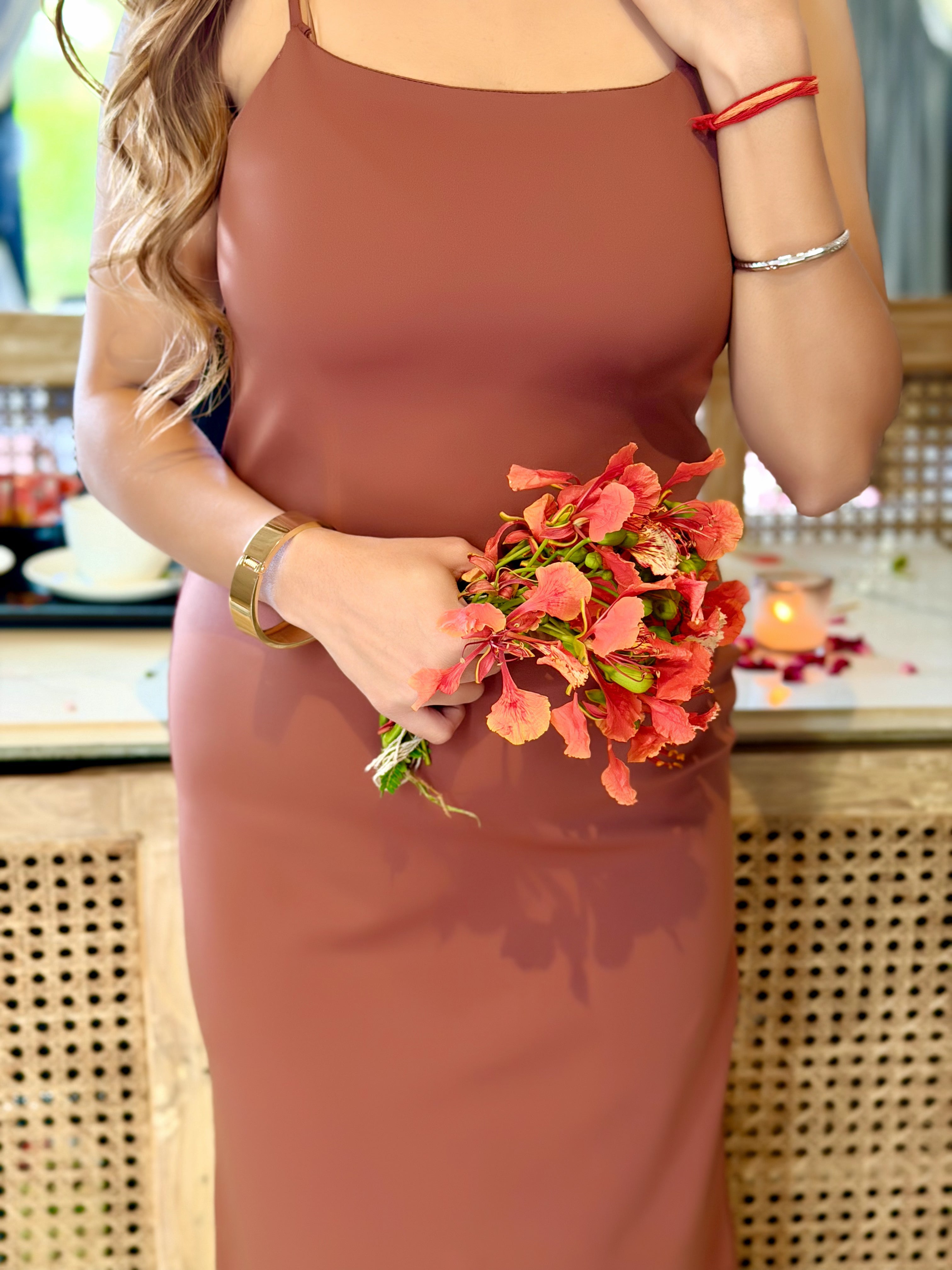 Elara Cocoa Bodycon Long Dress