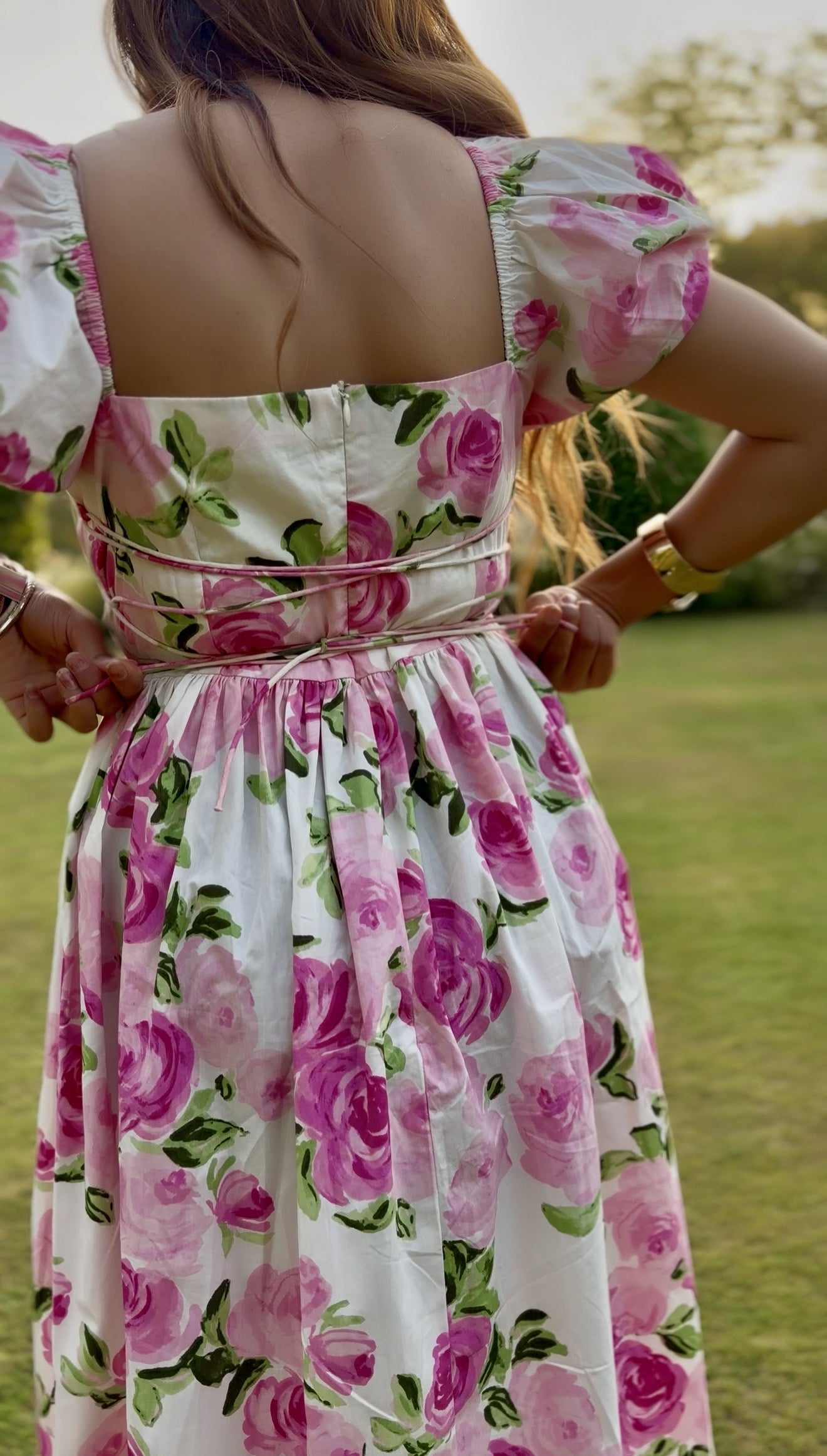 Floral Puff Sleeve Fit & Flare Dress