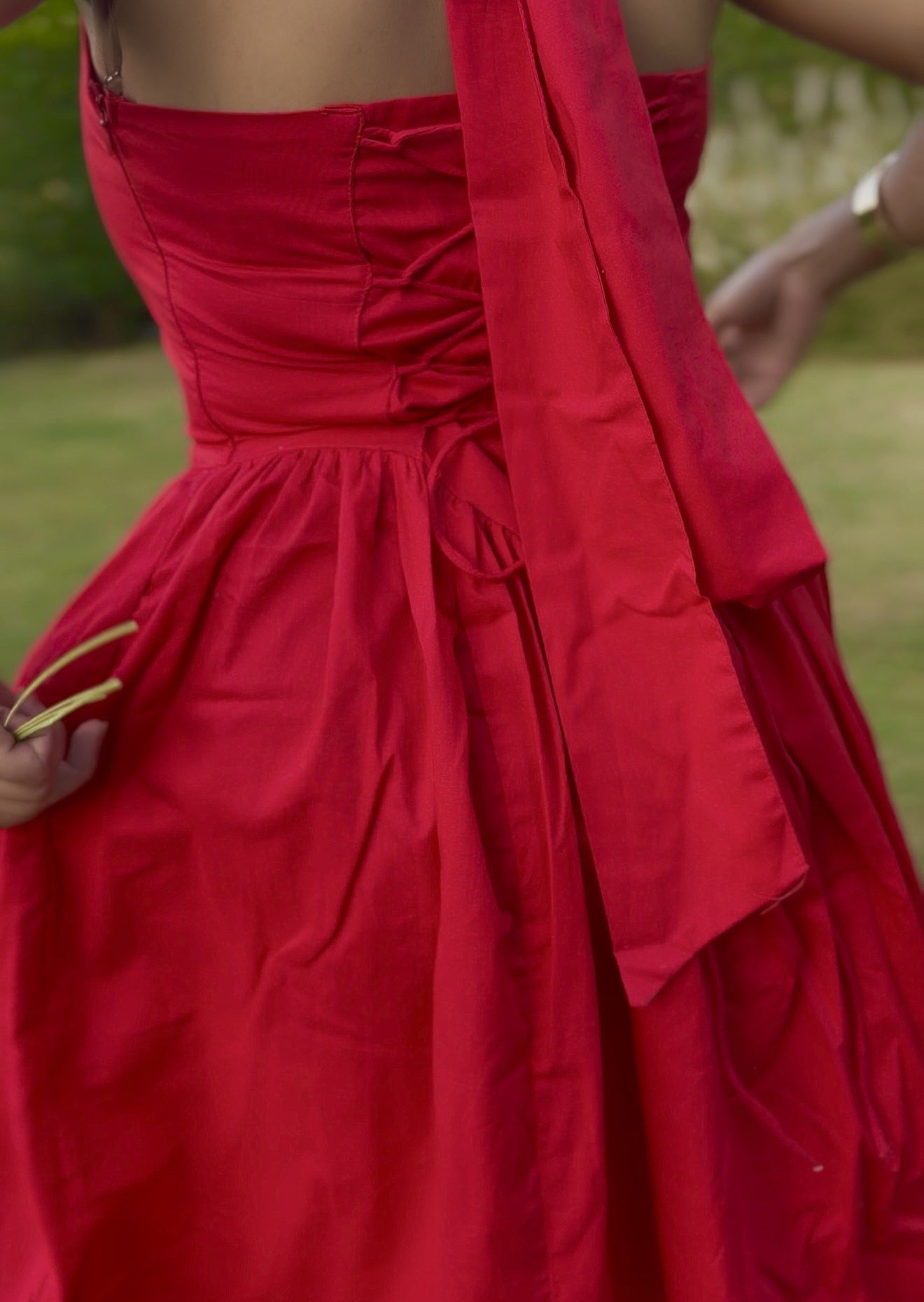 Red A-Line Charm Flare Dress